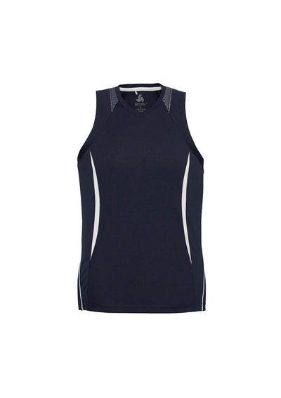 SG407M - Biz Collection - Razor Men's Singlet with V-Neck | Navy/White