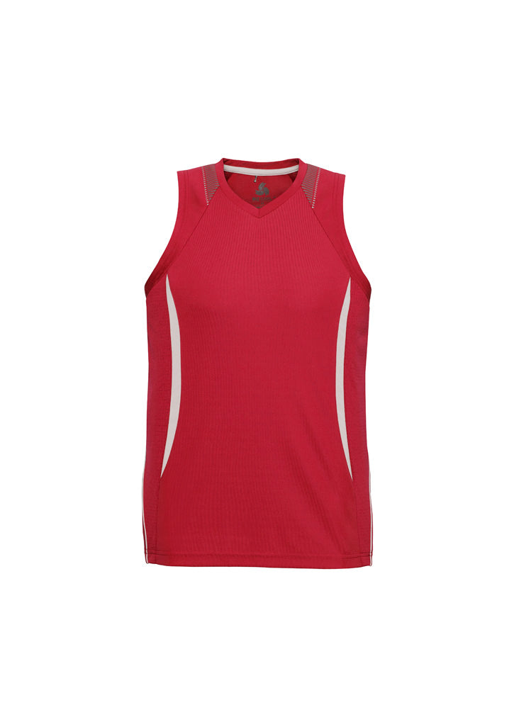 SG407M - Biz Collection - Razor Men's Singlet with V-Neck | Red/White