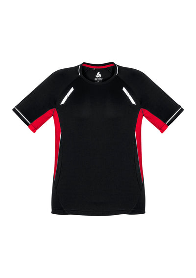 T701KS - Biz Collection - Kids Renegade Short Sleeve Tee Black/Red/Silver
