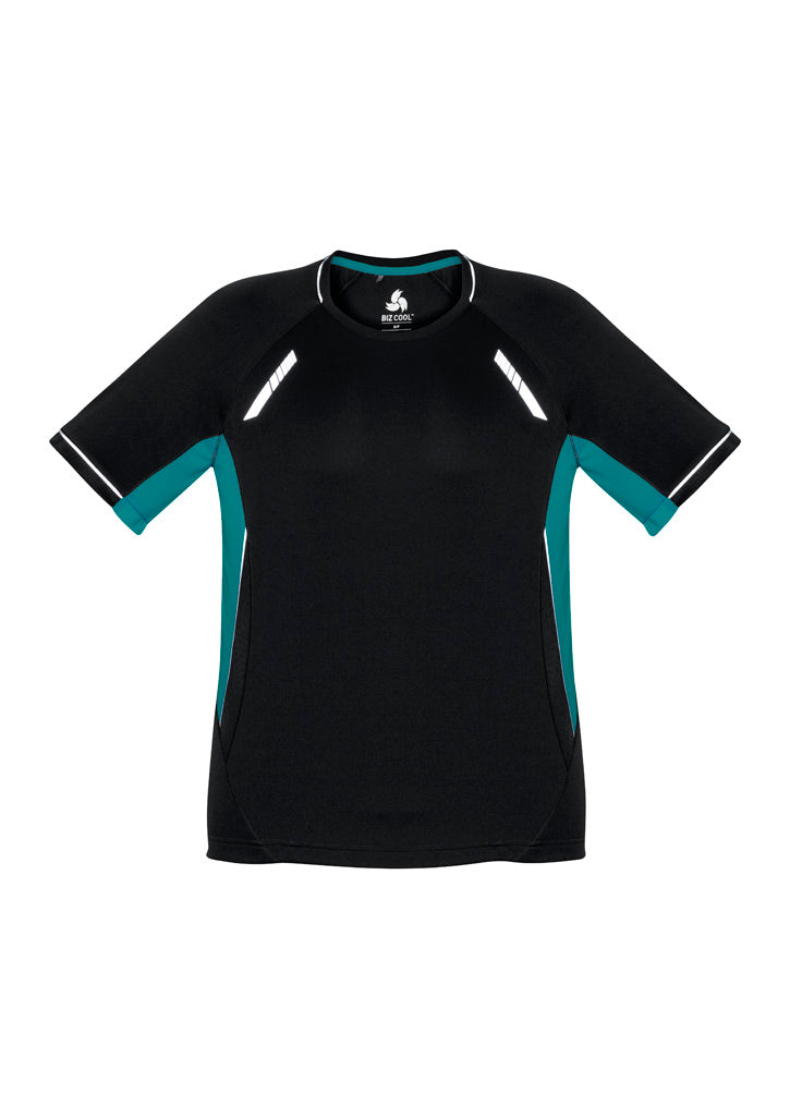 T701KS - Biz Collection - Kids Renegade Short Sleeve Tee Black/Teal/Silver