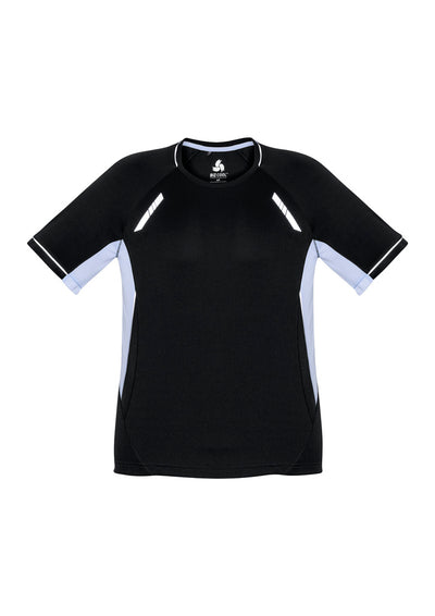 T701KS - Biz Collection - Kids Renegade Short Sleeve Tee Black/White/Silver