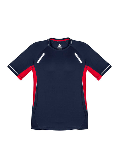 T701KS - Biz Collection - Kids Renegade Short Sleeve Tee Navy/Red/Silver
