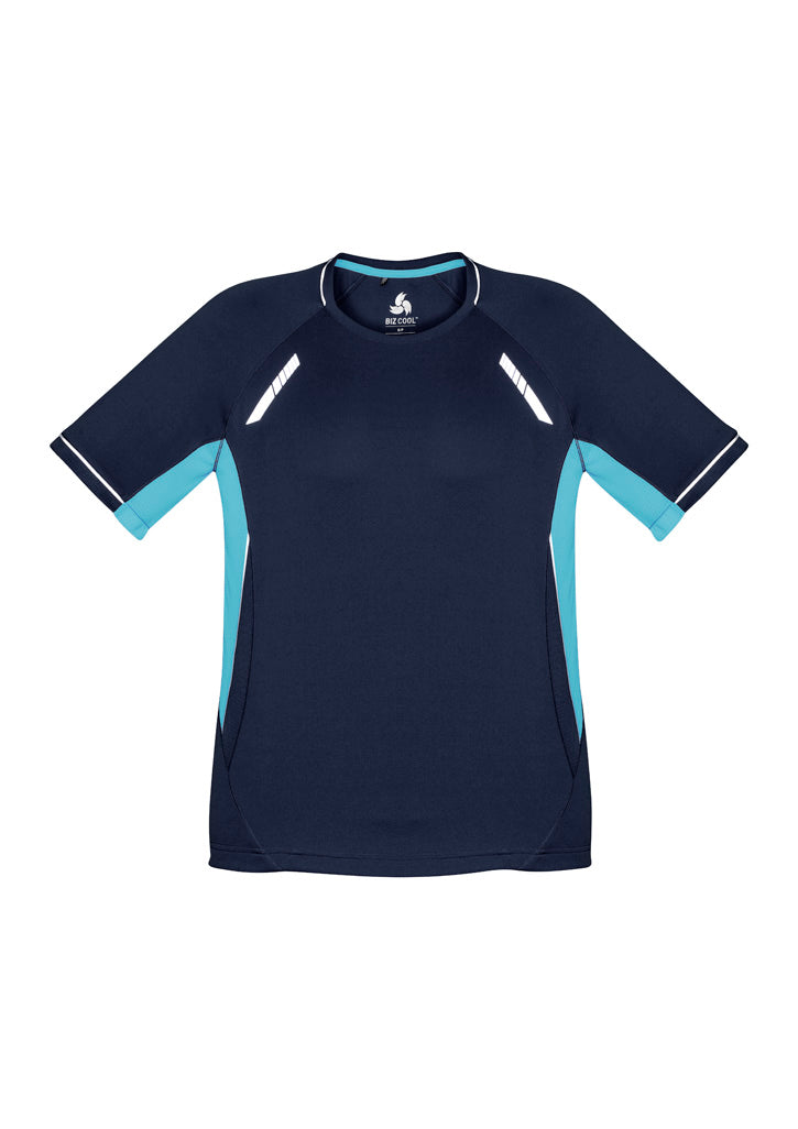 T701KS - Biz Collection - Kids Renegade Short Sleeve Tee Navy/Sky/Silver