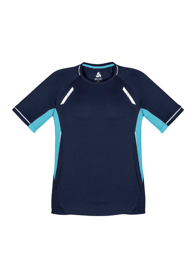 T701KS - Biz Collection - Kids Renegade Short Sleeve Tee Navy/Sky/Silver