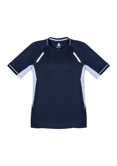 T701KS - Biz Collection - Kids Renegade Short Sleeve Tee Navy/White/Silver