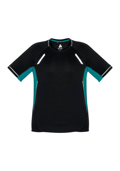 T701MS - Biz Collection - Mens Renegade Tee | Black/Teal/Silver