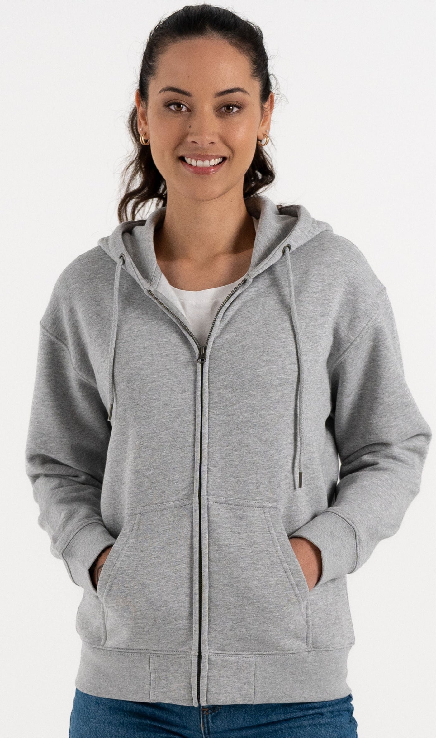 ZHW - Cloke - Womens Campfire Zip Hoodie Grey Marle 