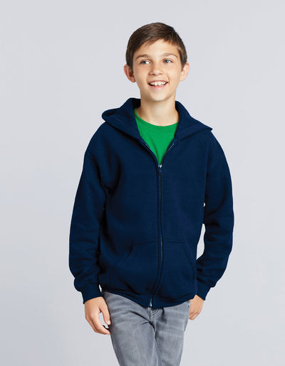 18600B - Gildan Heavy Blend Youth Full Zip Hooded Sweatshirt
